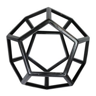 Geometriemodell eines Pentagon Dodekaeder, Platonischer Körper schwarz