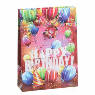 Geschenktüten, Papiertüten, Tragetaschen, 10 Stück, Happy Birthday, farbenfroh