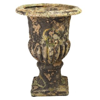 Französische Vase, Krater Vase, Barocke Garten Amphore aus bemooster Keramik