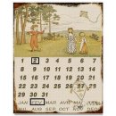 Magnetkalender, Biedermeier Blechschild mit Kindern,...