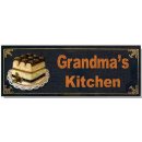 Blechschild, Reklameschild Grandmas Kitchen und Torte,...