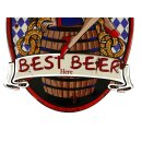 Blechschild Reklameschild Best Beer Here mit Beer Girl Gastro Schild 65x45 cm