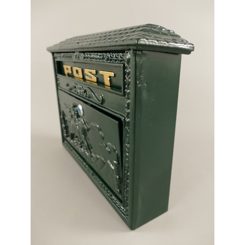 Briefkasten im Antikstil Wandbriefkasten Grün Aluminium Retro Briefkasten 