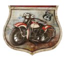 Blechschild, 3D Reklameschild Born to Ride, Motorrad Wandschild 45x42 cm