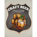 Blechschild, Wappen Reklameschild Craft Beer, Kneipen Wandschild 39x33 cm