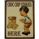 Blechschild, Reklameschild, Choc Chip Cookies, Kinder...