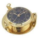 Maritime Wanduhr, Luxus Schiffsuhr, Bullaugen Uhr, Messing poliert Ø 22,5 cm