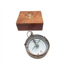 Kartentisch Kompass, maritimer Kartenraum Kompass, Nadelkompass in der Holz Box