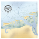 20 Servietten im Maritim Stil, Muscheln, Meerestiere und Landkarte 33x33
