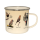 Emaille Tasse heimische Vögel Henkelbecher, Kaffeetasse, Outdoor Becher 10 cm