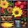 20 Servietten, Herbstkomposition, Blumen, Früchte und Nüsse 33x33 cm
