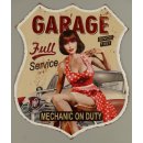 Blechschild, Reklameschild, Garage Mechanic on Duty Pin...