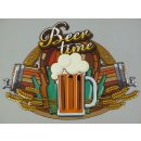 Blechschild, Reklameschild, Beer Time Großes...