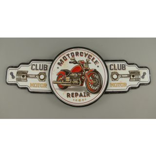 Blechschild, Reklameschild, Motorcycle Repair, Motorsport Wandschild 30x74 cm