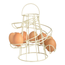 Eierständer, Eierkorb, Eier Rondell, Landhaus Eierhalter aus Metall in Antikweiß