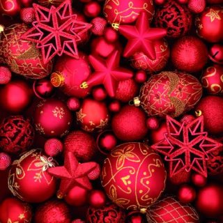 20 Servietten Weihnachten, Rote Weihnachtskugeln und Sterne 33x33 cm