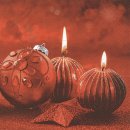 20 Servietten Weihnachten, Glitzernde rote Kerzen und...