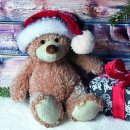 20 Servietten Weihnachten, Weihnachts-Teddy mit Geschenk...