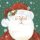 20 Servietten Weihnachten, Lustiger Weihnachtsmann mit Sternen auf Grün 33x33 cm