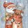 20 Servietten Weihnachten, Weihnachtsmann mit Rentier 33x33 cm