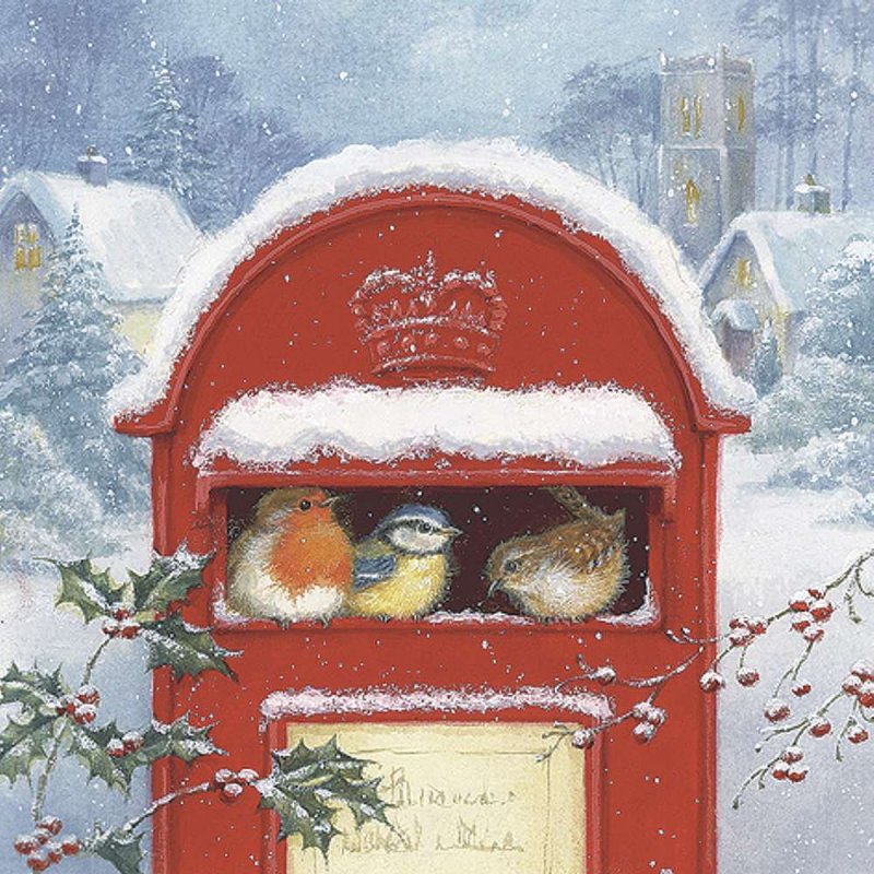 20 Servietten Weihnachten, Der Rote Briefkasten vom Weihnachtsmann 33x33 cm