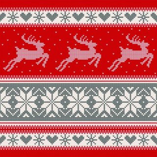 20 Servietten Weihnachten, Nordisches Strickmuster mit Rentieren 33x33 cm