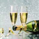 20 Servietten Silvester, gefüllte Champagner...