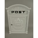 Wandbriefkasten, Briefkasten im Antikstil, Retro Letterbox, Aluminium, Weiß