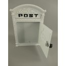 Wandbriefkasten, Briefkasten im Antikstil, Retro Letterbox, Aluminium, Weiß