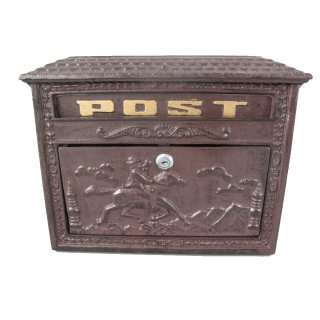 Wandbriefkasten, Briefkasten im Antikstil, Retro Letterbox, Aluminium, Braun