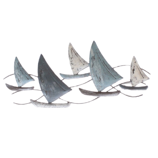 Wandobjekt Segelschiffe, Wandbild Segelboote,Wanddeko, Wandhänger aus Metall