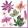 20 Servietten Sommer Aquarell, Tropische Blumen und Blätter 33x33 cm