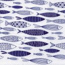 20 Servietten Maritime Symbole, Schwarm blauer Fische...