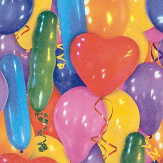 20 Servietten Kinderfeier, Tausend Bunte Luftballons 33x33 cm
