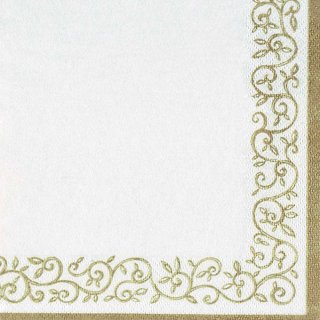 20 Servietten, Goldene Randornamente im Rokoko Stil 33x33 cm