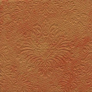 20 Servietten, fein geprägtes florales Barock Muster in Antik Rotgold 33x33 cm