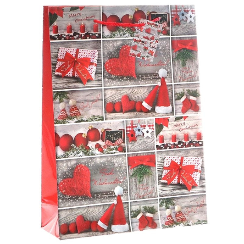 Geschenktüten Weihnachten Baumschmuck Motive, 10 Papiertüten Papier Tragetaschen