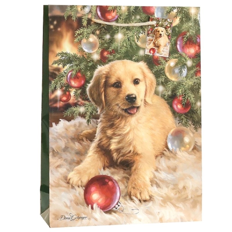 Geschenktüten Weihnachten, kleiner Hund, 10 Papiertüten, Papier Tragetaschen