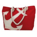 Rote Tasche mit Anker Motiv, Edle Strand Tasche, Marine...