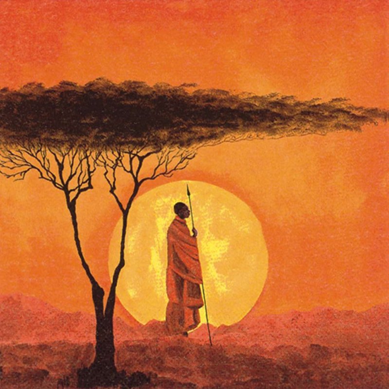 20 Servietten Afrika, Afrikanischer Sonnenuntergang in der Savanne 33x33 cm