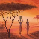 20 Servietten Afrika, Sonnenaufgang in der Savanne, der...