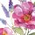 20 Servietten Sommer, Lavendel und Große Rosen, naives Blumenaquarell 33x33 cm