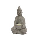 Teelichthalter Buddha, Gartenlicht, Gartenfigur mit Teelicht, Kerzenständer