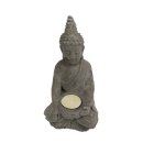 Teelichthalter Buddha, Gartenlicht, Gartenfigur mit Teelicht, Kerzenständer