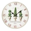 Wanduhr, botanische Gartenuhr, Uhr mit Pflanzen 28 cm