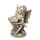 Elfe sitzend mit Blütenschale, Deko Figur, Skulptur, Elfenfigur, Kunststein