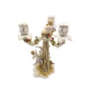 Paar Porzellan Leuchter, Kerzenleuchter mit barocker Allegorie und Putten