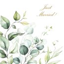 20 Servietten, Zur Hochzeit, Just Married und Pflanzen...