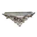 Wandkonsole, Barock Konsole mit geflügeltem Engel, Retro Wandregal Antik Silber