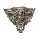 Wandkonsole, Barock Konsole mit geflügeltem Engel, Wandregal in Antik Silber